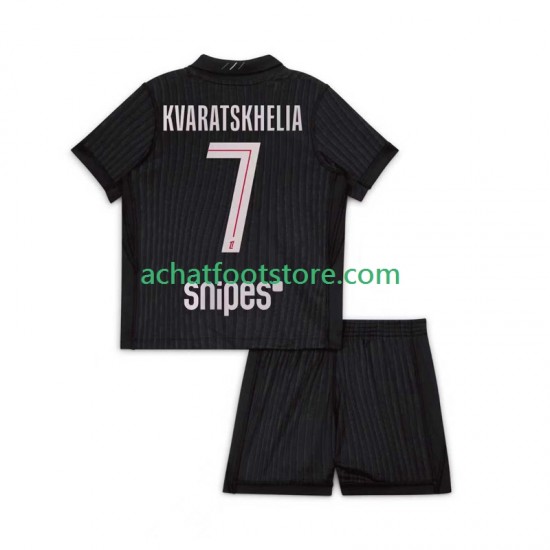 Maillot Paris Saint-Germain Khvicha Kvaratskhelia 7 4ème Tenue pour Enfant 2025-2026 Manche Courte