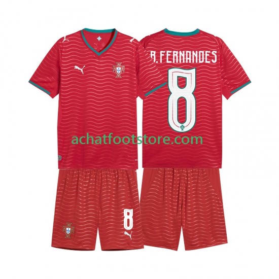 Maillot Portugal Bruno Fernandes 8 Domicile Tenue pour Enfant Coupe du Monde 2026 Manche Courte