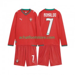 Maillot Portugal Cristiano Ronaldo 7 Domicile Tenue pour Enfant Coupe du Monde 2026 Manche Longue