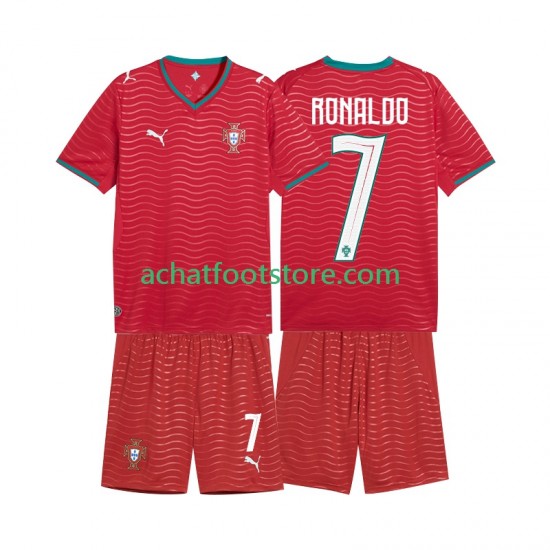 Maillot Portugal Cristiano Ronaldo 7 Domicile Tenue pour Enfant Coupe du Monde 2026 Manche Courte