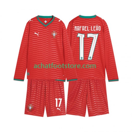Maillot Portugal Rafael Leao 17 Domicile Tenue pour Enfant Coupe du Monde 2026 Manche Longue