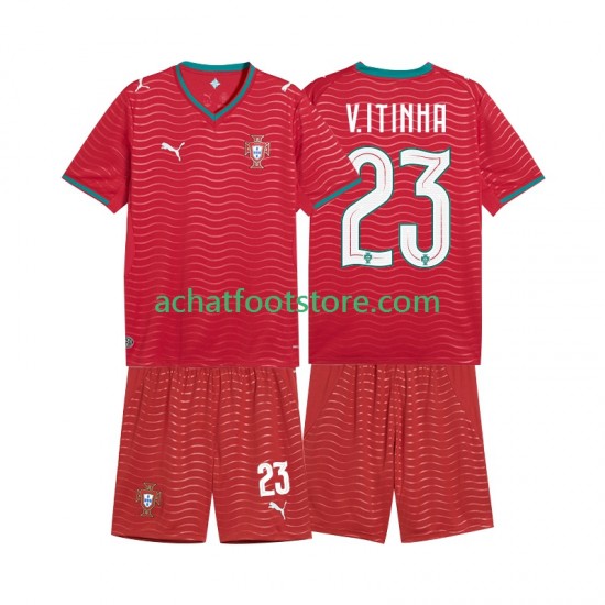 Maillot Portugal Vitinha 23 Domicile Tenue pour Enfant Coupe du Monde 2026 Manche Courte