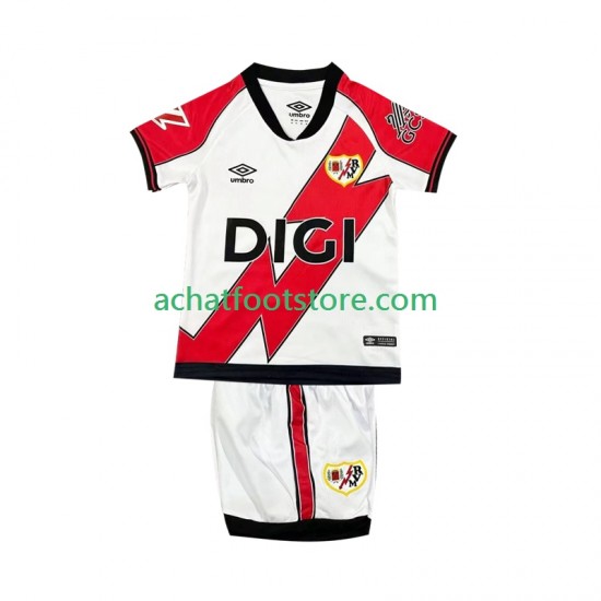 Maillot Rayo Vallecano Domicile Tenue pour Enfant 2025-2026 Manche Courte