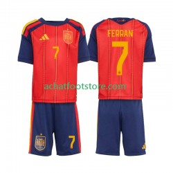 Maillot Espagne Ferran Torres 7 Domicile Tenue pour Enfant Coupe du Monde 2026 Manche Courte