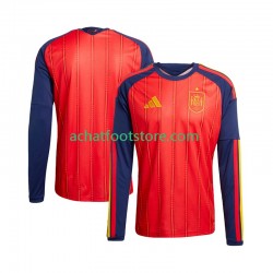 Maillot Espagne Domicile Tenue pour Homme Coupe du Monde 2026 Manche Longue