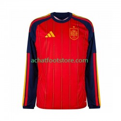 Maillot Espagne Domicile Tenue pour Homme Coupe du Monde 2026 Manche Longue