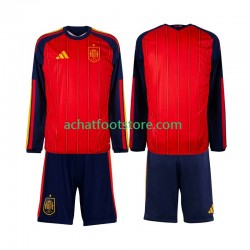 Maillot Espagne Domicile Tenue pour Enfant Coupe du Monde 2026 Manche Longue