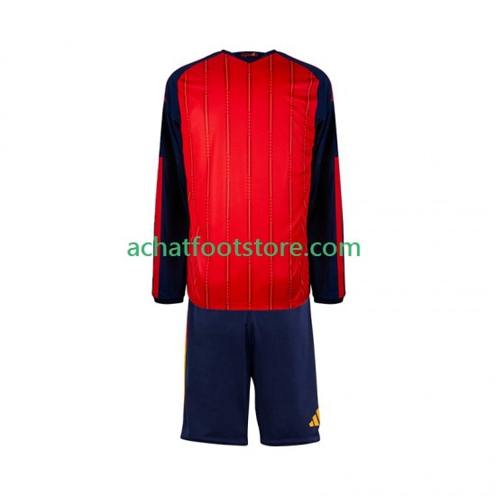 Maillot Espagne Domicile Tenue pour Enfant Coupe du Monde 2026 Manche Longue