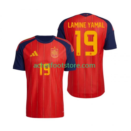 Maillot Espagne Lamine Yamal 19 Domicile Tenue pour Homme Coupe du Monde 2026 Manche Courte