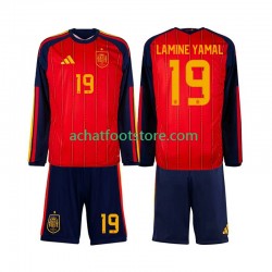 Maillot Espagne Lamine Yamal 19 Domicile Tenue pour Enfant Coupe du Monde 2026 Manche Longue