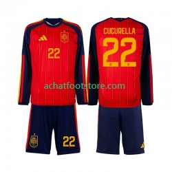 Maillot Espagne Marc Cucurella 22 Domicile Tenue pour Enfant Coupe du Monde 2026 Manche Longue
