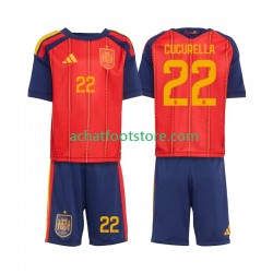 Maillot Espagne Marc Cucurella 22 Domicile Tenue pour Enfant Coupe du Monde 2026 Manche Courte