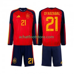 Maillot Espagne Mikel Oyarzabal 21 Domicile Tenue pour Enfant Coupe du Monde 2026 Manche Longue