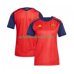 Maillot Espagne Domicile Tenue pour Femme Coupe du Monde 2026 Manche Courte