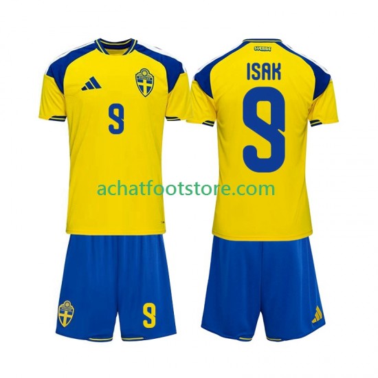 Maillot Suède Alexander Isak 9 Domicile Tenue pour Enfant 2026 Manche Courte
