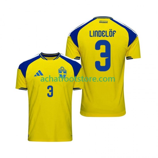 Maillot Suède Victor Lindelof 3 Domicile Tenue pour Homme 2026 Manche Courte