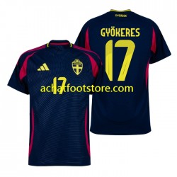 Maillot Suède Viktor Gyokeres 17 Extérieur Tenue pour Homme 2024 Manche Courte Maillot Suède Viktor Gyokeres 17 Extérieur Tenue pour Homme 2024 Manche Courte