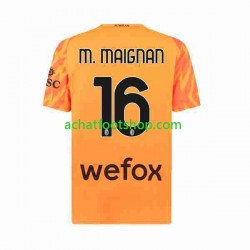 Maillot AC Milan Mike Maignan 16 Gardien Extérieur Tenue pour Homme 2023-2024 Manche Courte
