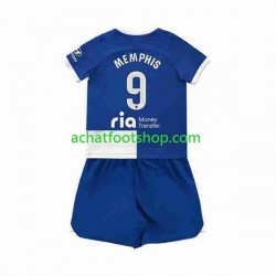 Maillot Atlético Madrid 2 Memphis Depay 9 Extérieur Tenue pour Enfant 2023-2024 Manche Courte