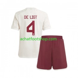 Maillot Bayern Munich Matthijs de Ligt 4 3ème Tenue pour Enfant 2023-2024 Manche Courte