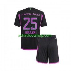 Maillot Bayern Munich Thomas Muller 25 Extérieur Tenue pour Enfant 2023-2024 Manche Courte