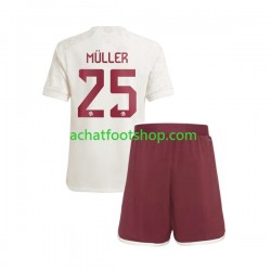 Maillot Bayern Munich Thomas Muller 25 3ème Tenue pour Enfant 2023-2024 Manche Courte