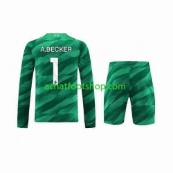 Maillot Liverpool A.Becker 1 Gardien Domicile Tenue pour Enfant 2023-2024 Manche Longue