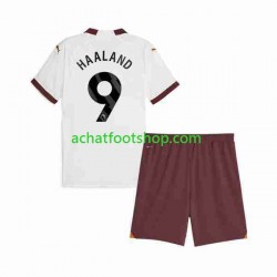 Maillot Manchester City Erling Haaland 9 Extérieur Tenue pour Enfant 2023-2024 Manche Courte