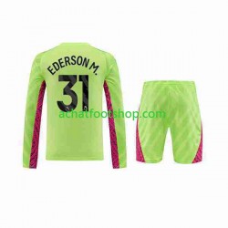 Maillot Manchester City Ederson Moraes 31 Gardien 3ème Tenue pour Enfant 2023-2024 Manche Longue