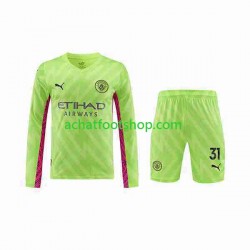 Maillot Manchester City Ederson Moraes 31 Gardien 3ème Tenue pour Enfant 2023-2024 Manche Longue