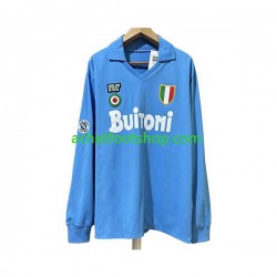 Maillot Naples Rétro Domicile Tenue pour Homme 1987 1988 Manche Longue