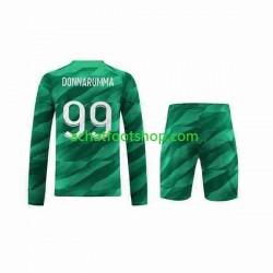 Maillot Paris Saint-Germain Donnarumma 99 Gardien Domicile Tenue pour Enfant 2023-2024 Manche Longue