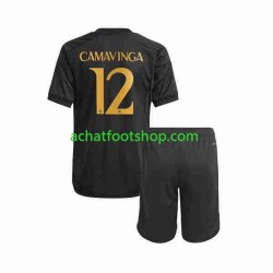 Maillot Real Madrid Eduardo Camavinga 12 3ème Tenue pour Enfant 2023-2024 Manche Courte