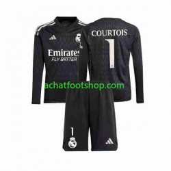 Maillot Real Madrid Thibaut Courtois 1 Gardien Extérieur Tenue pour Enfant 2023-2024 Manche Longue