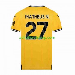 Maillot Wolverhampton Wanderers Matheus Nunes 27 Domicile Tenue pour Homme 2023-2024 Manche Courte