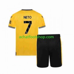 Maillot Wolverhampton Wanderers NETO 7 Domicile Tenue pour Enfant 2023-2024 Manche Courte