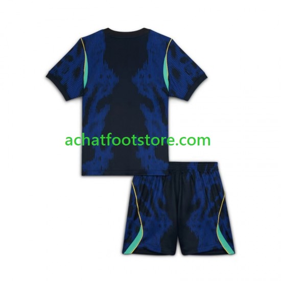 Maillot Brésil Extérieur Tenue pour Enfant Coupe du Monde 2026 Manche Courte