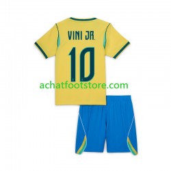 Maillot Brésil Vinicius Junior 10 Domicile Tenue pour Enfant Coupe du Monde 2026 Manche Courte