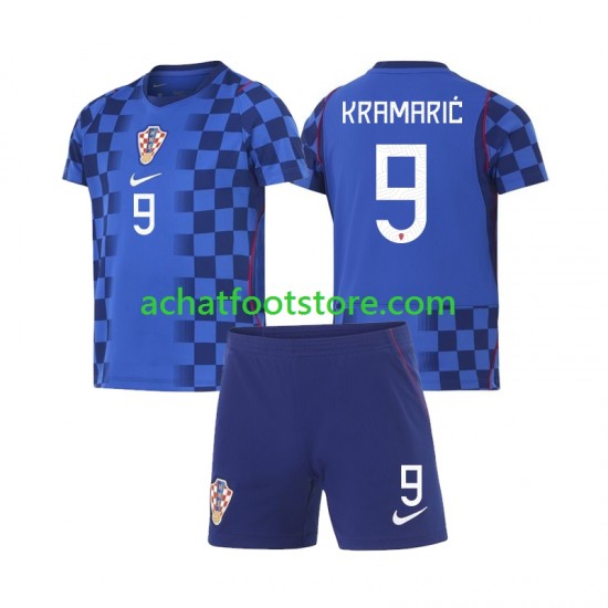 Maillot Croatie Andrej Kramaric 9 Extérieur Tenue pour Enfant Coupe du Monde 2026 Manche Courte