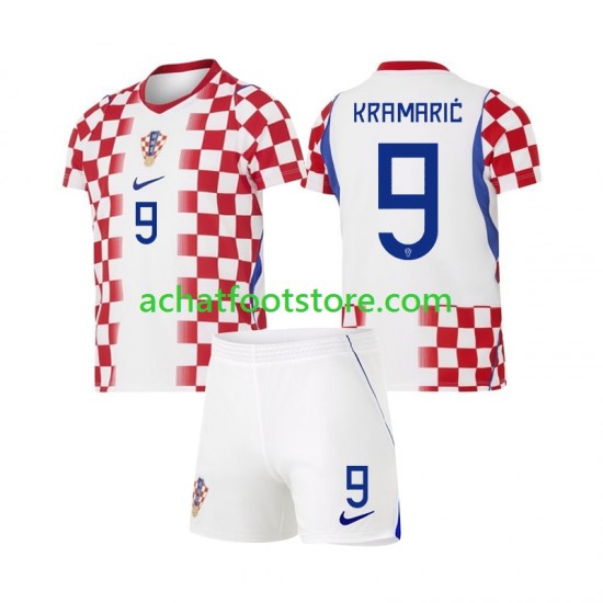 Maillot Croatie Andrej Kramaric 9 Domicile Tenue pour Enfant Coupe du Monde 2026 Manche Courte