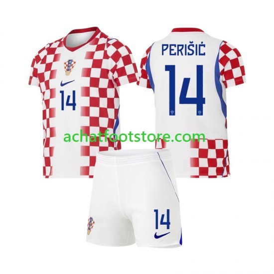 Maillot Croatie Ivan Perisic 14 Domicile Tenue pour Enfant Coupe du Monde 2026 Manche Courte