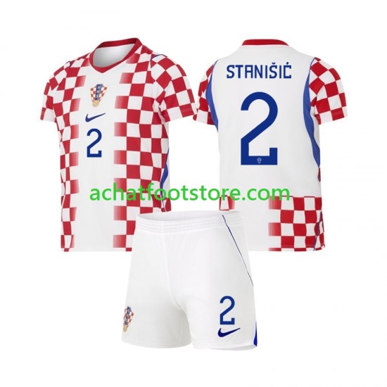 Maillot Croatie Josip Stanisic 2 Domicile Tenue pour Enfant Coupe du Monde 2026 Manche Courte