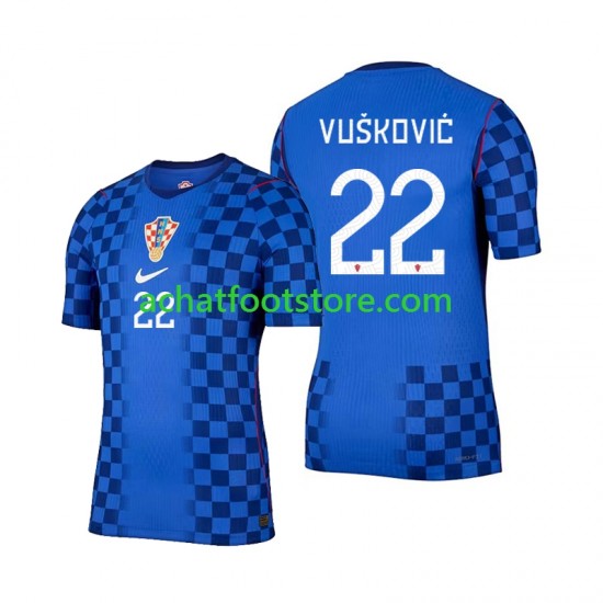 Maillot Croatie Luka Vuskovic 22 Extérieur Tenue pour Homme Coupe du Monde 2026 Manche Courte