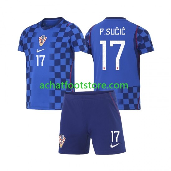 Maillot Croatie Petar Sucic 17 Extérieur Tenue pour Enfant Coupe du Monde 2026 Manche Courte