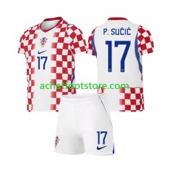 Maillot Croatie Petar Sucic 17 Domicile Tenue pour Enfant Coupe du Monde 2026 Manche Courte