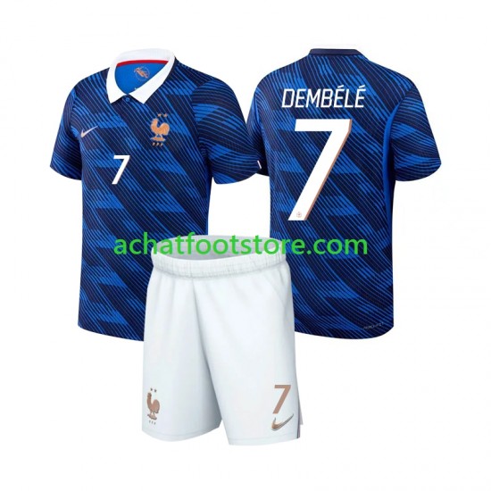Maillot France Ousmane Dembele 7 Domicile Tenue pour Enfant Coupe du Monde 2026 Manche Courte