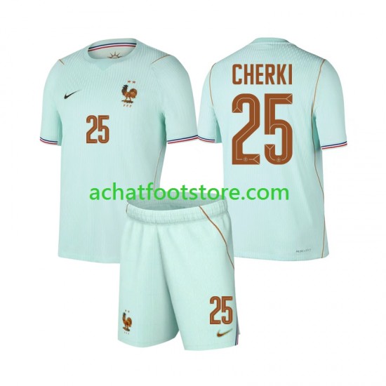 Maillot France Rayan Cherki 25 Extérieur Tenue pour Enfant Coupe du Monde 2026 Manche Courte