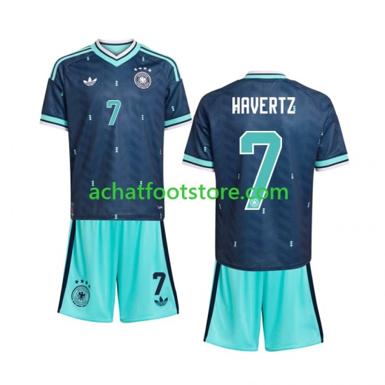 Maillot Allemagne Kai Havertz 7 Extérieur Tenue pour Enfant Coupe du Monde 2026 Manche Courte
