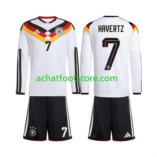 Maillot Allemagne Kai Havertz 7 Domicile Tenue pour Enfant Coupe du Monde 2026 Manche Longue
