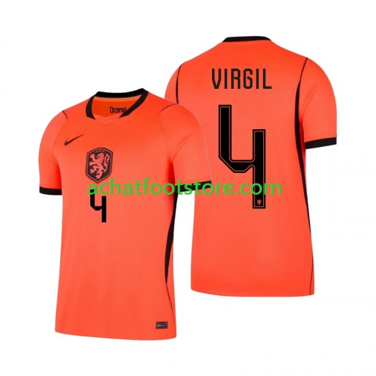 Maillot Pays-Bas Virgil van Dijk 4 Domicile Tenue pour Homme Coupe du Monde 2026 Manche Courte